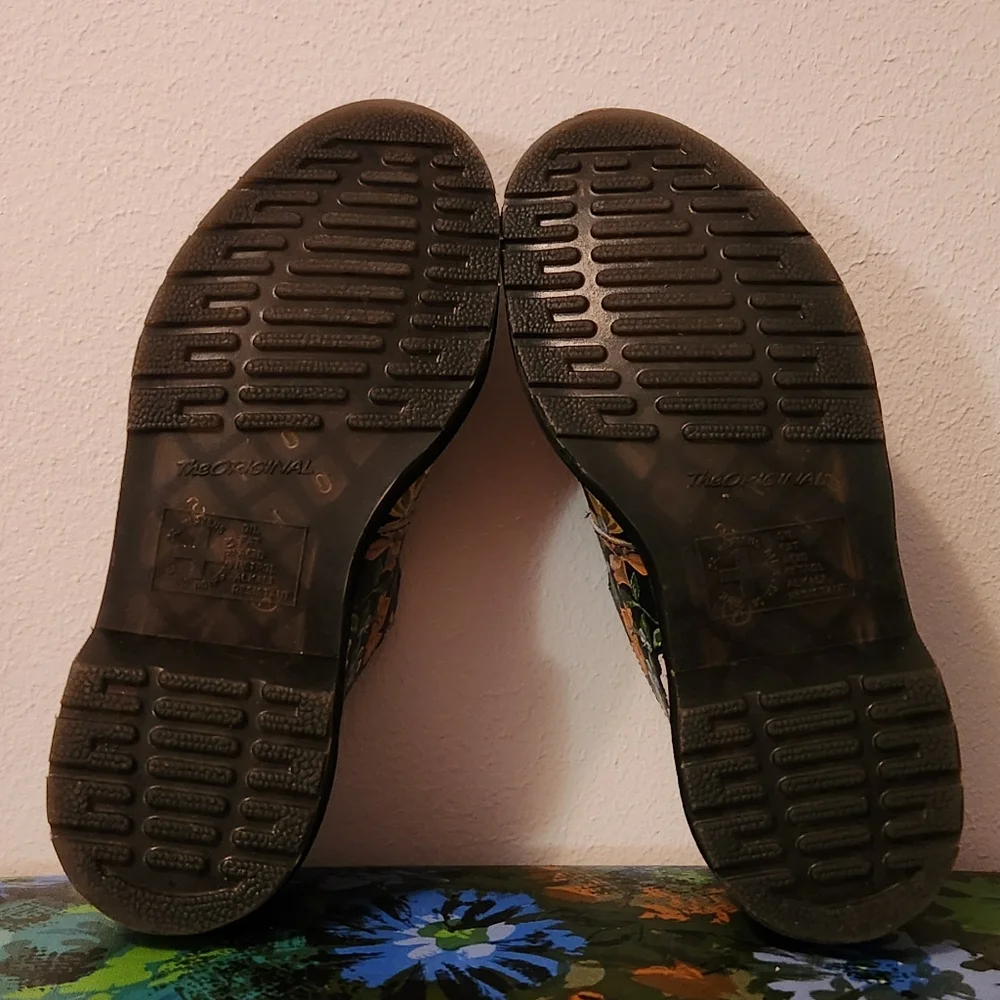 Dr. Martens Black Floral Mary Jane Flats with Buckle - Picture 4 of 5